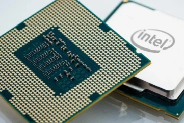Detalle de los contactos de un procesador Intel