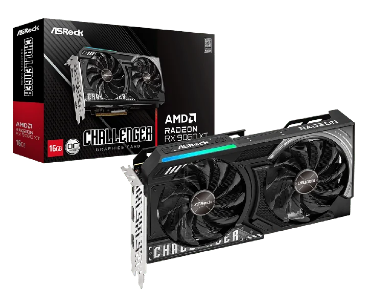 ASRock Radeon RX 9060 XT Challenger 16 GB OC con dos ventiladores